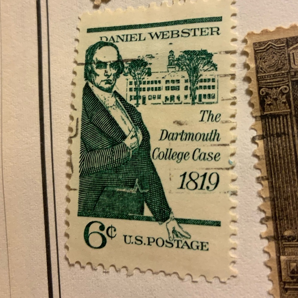 Rare 1969 Daniel Webster and Dartmouth Hall stamp